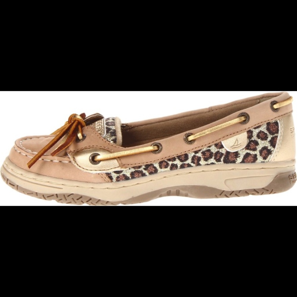 Sperry angelfish leopard slip on boat shoe